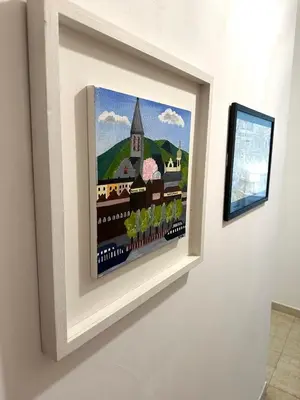 a painting of a church on a wall at Royal Domus Of Rome in Rome