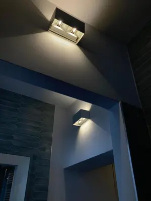 a room with a ceiling with lights on it at Casa MANÍ Campo de Fiori in Rome