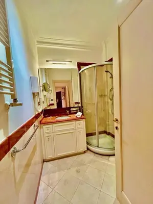 a bathroom with a shower and a sink at Auditorium Maxxi luxury suite Roma in Rome
