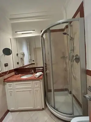 a bathroom with a shower and a sink at Auditorium Maxxi luxury suite Roma in Rome