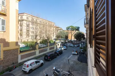 a view of a city street with parked cars at Borgo Terrace by Rental in Rome in Rome
