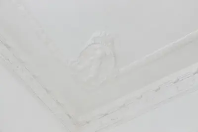a ceiling of a building with white ceilings at Vatican Spacious Modì Apartment in Rome