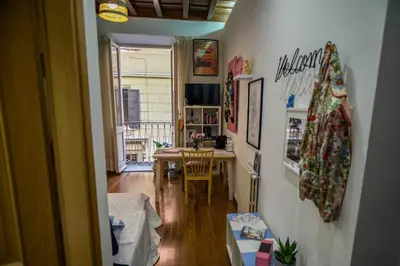 a room with a table and a dining room at Anna’s Crazy Place in Rome