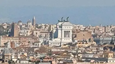 a view of a city with buildings and a monument at Giovanni Guest House in Rome