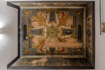 a painting of a ceiling in a room at Appartamento storico in zona Barberini in Rome