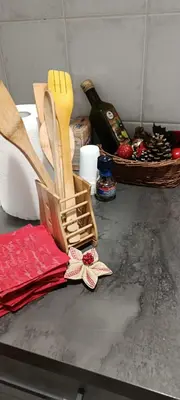 a counter top with a bunch of cooking utensils at Sunflower House in Rome