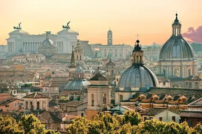 a view of a city with domes and buildings at Nannì Vatican House in Rome